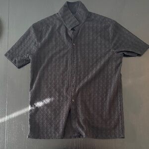 Pacsun Black Pointelle Oversized Camp Shirt Size Small